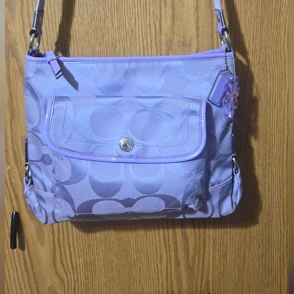 Coach Handbags - Coach Lavender Signature Jacquard Crossbody Bag